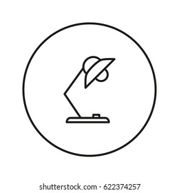 Reading Lamp. Icon for web and mobile application. Vector illustration isolated on a white background. Flat design style.