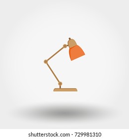 Reading Lamp. Icon for web and mobile application. Vector illustration isolated on a white background. Flat design style.