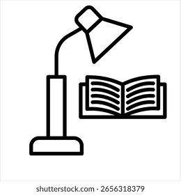 Reading Lamp Outline Icon Vector Illustration