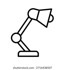 Ilustración vectorial de icono de contorno de lámpara de lectura