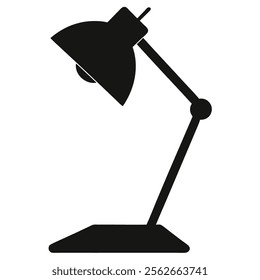 Reading Lamp Silhouette Line Art Illustration - Icon, Logo, and Clipart Design