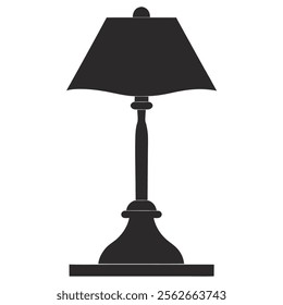 Reading Lamp Silhouette Line Art Illustration - Icon, Logo, and Clipart Design