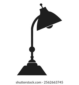 Reading Lamp Silhouette Line Art Illustration - Icon, Logo, and Clipart Design