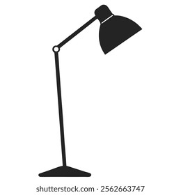 Reading Lamp Silhouette Line Art Illustration - Icon, Logo, and Clipart Design