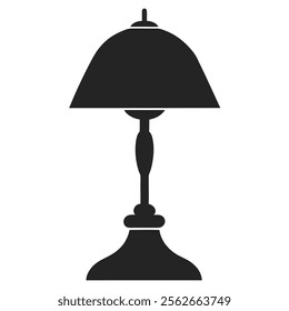 Reading Lamp Silhouette Line Art Illustration - Icon, Logo, and Clipart Design