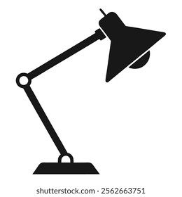 Reading Lamp Silhouette Line Art Illustration - Icon, Logo, and Clipart Design