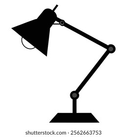 Reading Lamp Silhouette Line Art Illustration - Icon, Logo, and Clipart Design