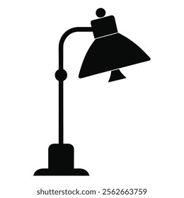 Reading Lamp Silhouette Line Art Illustration - Icon, Logo, and Clipart Design