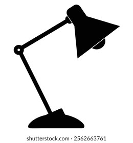 Reading Lamp Silhouette Line Art Illustration - Icon, Logo, and Clipart Design