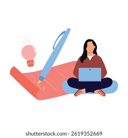 Reading letter Vector illustration which can easily modify or edit
