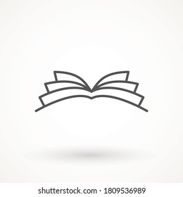Icono de línea de lectura, Vector del libro sobre fondo blanco Ilustración simple del icono del vector del libro abierto para la web - icono de educación