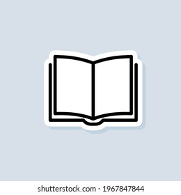 Reading line icon. Bookstore logo. Open book. Book sticker, logo, icon. Vector. Library sign. Education or educational symbol. Vector on isolated background. EPS 10