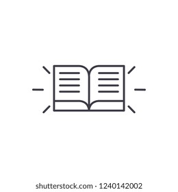 Reading line icon concept. Reading vector linear illustration, symbol, sign