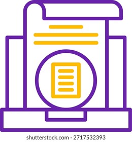 Línea de lectura Línea de Vector de dos colores Diseño de icono de Vector de dos colores