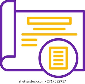 Linha de leitura Linha de vetor de duas cores Ícone de vetor de duas cores Design