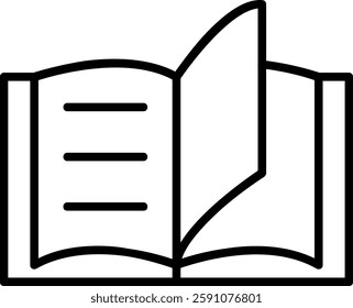 Reading Line Vector Icon Design