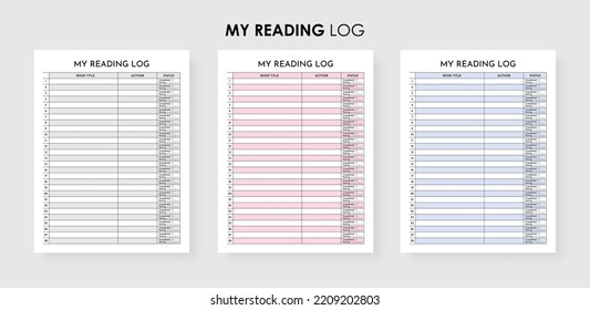 Reading Log Book, My Reading Journal Logbook, Book Review Journal for Book Lovers 