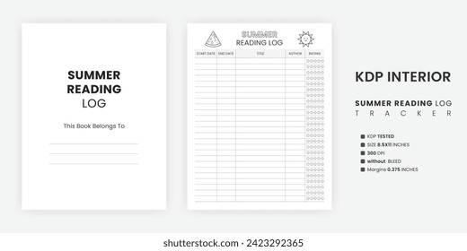 Reading Log Printable With Summary | Printable Summer Reading Log | Homeschool Reading Log Book | Reading Tracker Journal