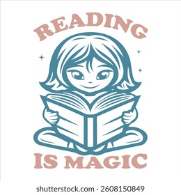 Reading is magic  T shirt Design
