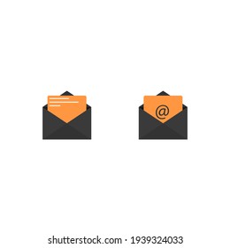 Reading message on incoming mail icon, mobile application template, element design and website. vector illustration isolated on white background
