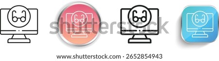 reading mode icon. Thin Linear, Regular and Button Style Design Isolated On White Background