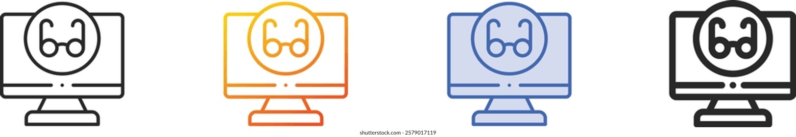 reading mode icon.Thin Linear, Gradient, Blue Stroke and bold Style Design Isolated On White Background