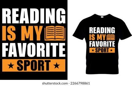 Leer es mi deporte favorito. diseño de camisetas de libro.diseño de libro.lectura. 