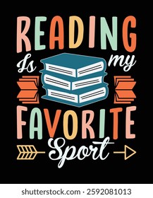 Reading is my favorite sport reading t shirt design
