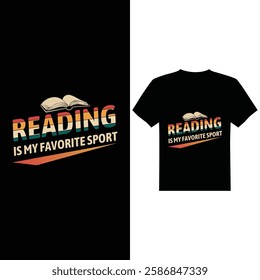 Reading is my favorite sport t-shirt design vector image