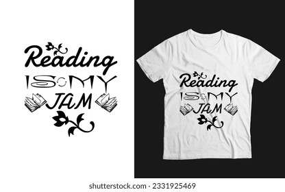 Reading Is My Jam Funny Back to school custom template design