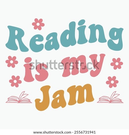 Reading is my jam retro t shirt design