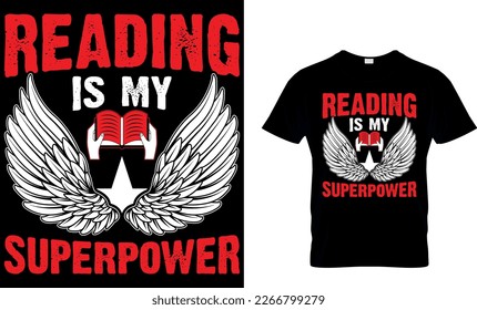 Reading is my Superpower. book t-shirt design. book t shirt design.book design.