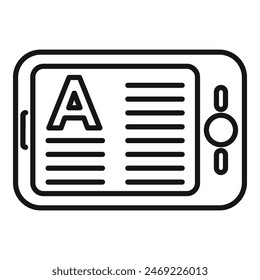 Reading new digital book icon outline vector. Modern device. Web bookstore