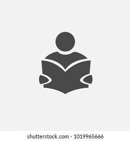 Reading a news papaer vector human icon for education and business purposes eps10