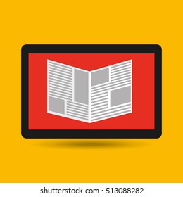reading news smartphone icon vector illustration eps 10