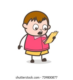 Reading Notes - Cute Cartoon Fat Kid Illustration