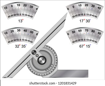 Reading on bevel protractor
