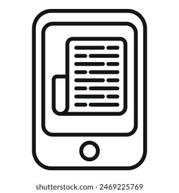 Reading on ebook media icon outline vector. Read distance. Literature learn