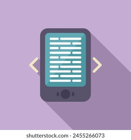 Reading on new device icon flat vector. Online bookstore. Ebook app learning