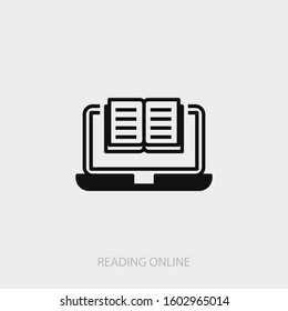 Reading online icon. New trendy reading online vector illustration symbol