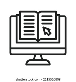 Leyendo imagen vectorial de icono en línea. También se puede usar para Fitness físico. Adecuado para aplicaciones móviles, aplicaciones web y medios impresos.