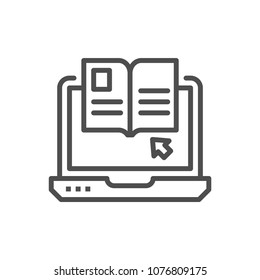 Reading Online vector line icon