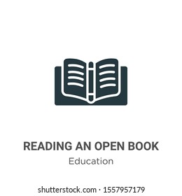 Reading an open book vector icon on white background. Flat vector reading an open book icon symbol sign from modern education collection for mobile concept and web apps design.
