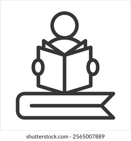 Reading Outline Icon Vector Illustration