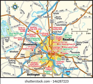 Reading, Pennsylvania Area Map