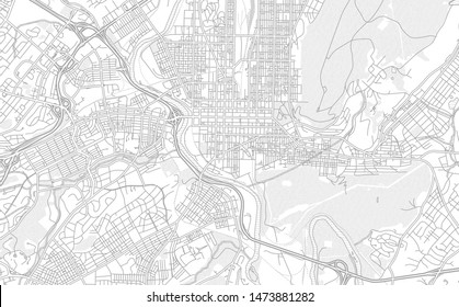 Reading, Pennsylvania, USA, bright outlined vector map with bigger and minor roads and steets created for infographic backgrounds.