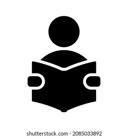 Reading Person Book Silhouette Vector Icon Stock Vector (Royalty Free ...