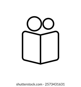reading person icon, line vector isolated on white background. trendy and modern design
