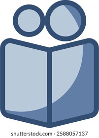 reading person vector icon transparent background. replaceable blue color design