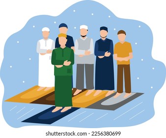 Reading Quran and Ramadan Icon design Illustration